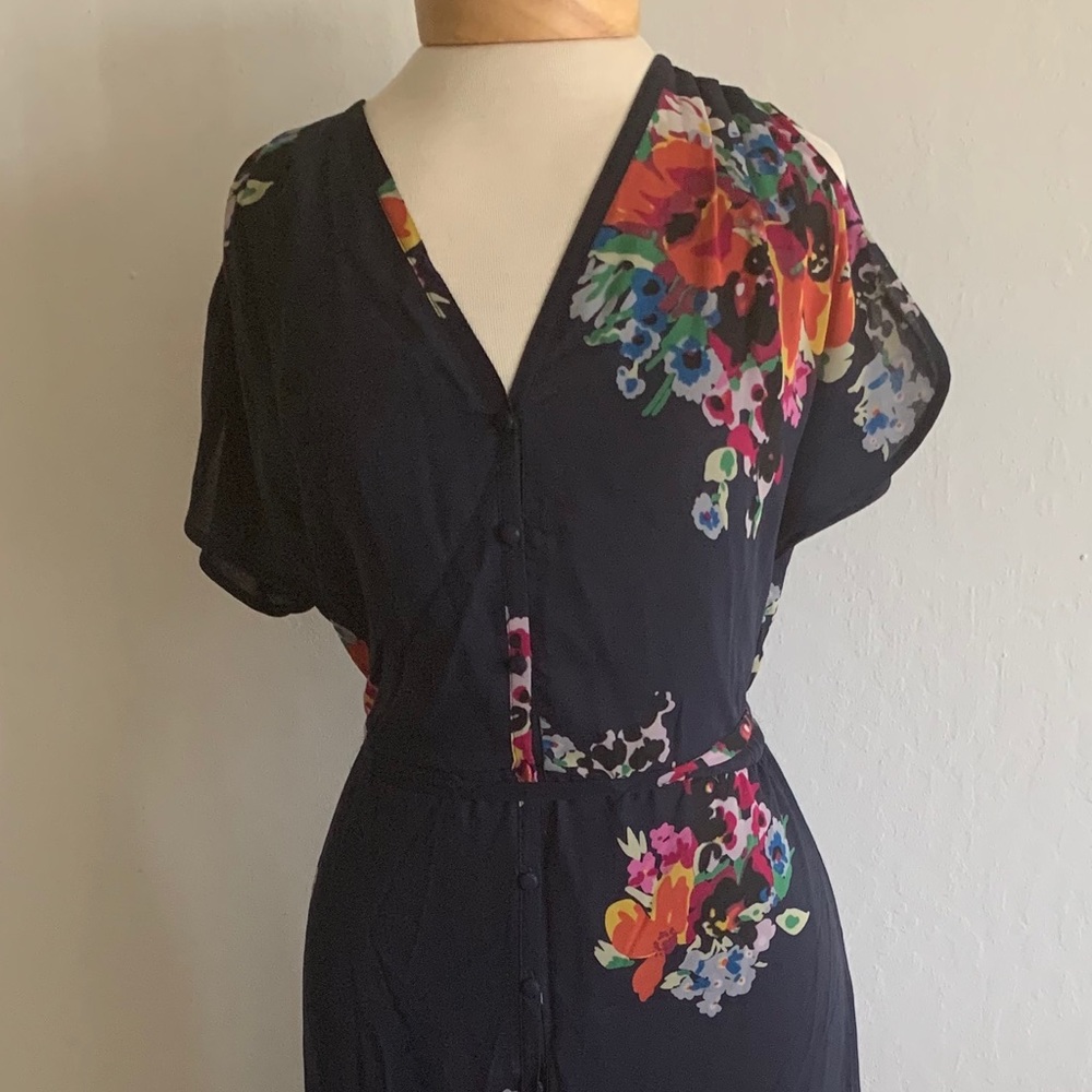 Joie navy floral maxi dress in XS